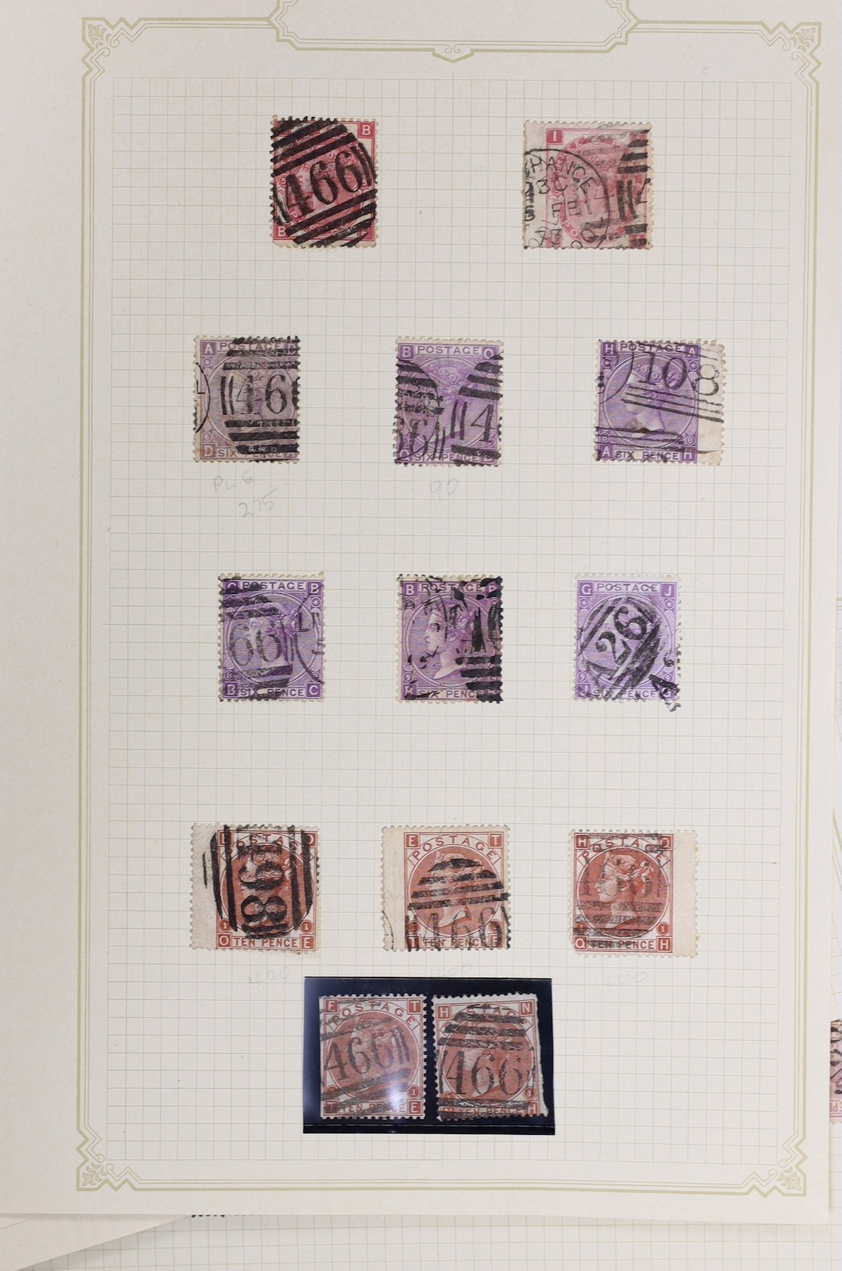 A selection of Victorian surface printed stamps